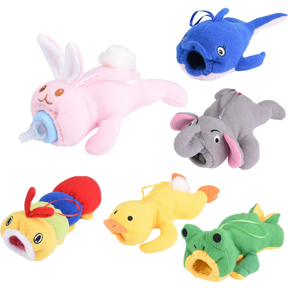 

Baby Milk Bottle Plush Pouh Cover Baby Milk Bottle Holder Cartoon Animal Soft Plush Keep Warm Bag Insulation Thermal Bag 2019
