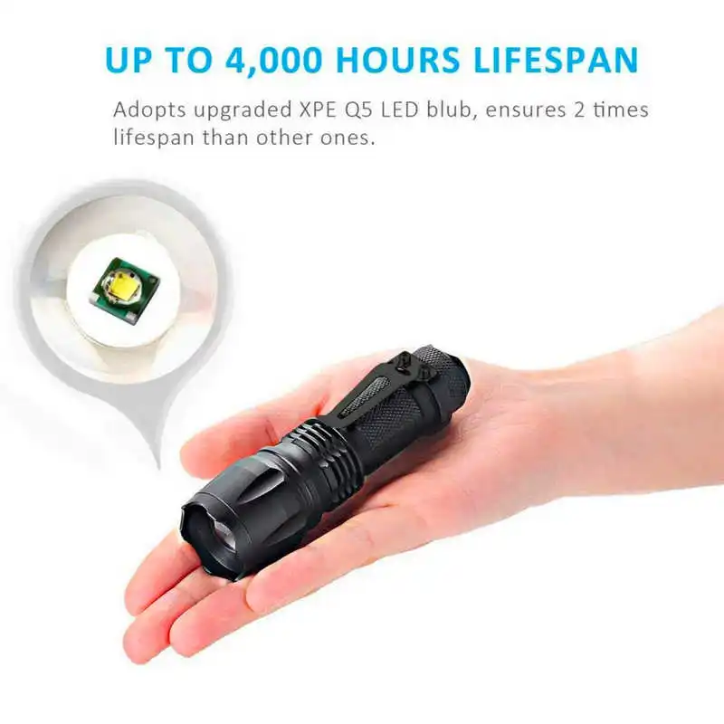 powerful led flashlight torch flashlight t6 Outdoor Flashlight Torch 3 modes Zoom Tactical 14500 Lamp laser pointer #$S10 (2)