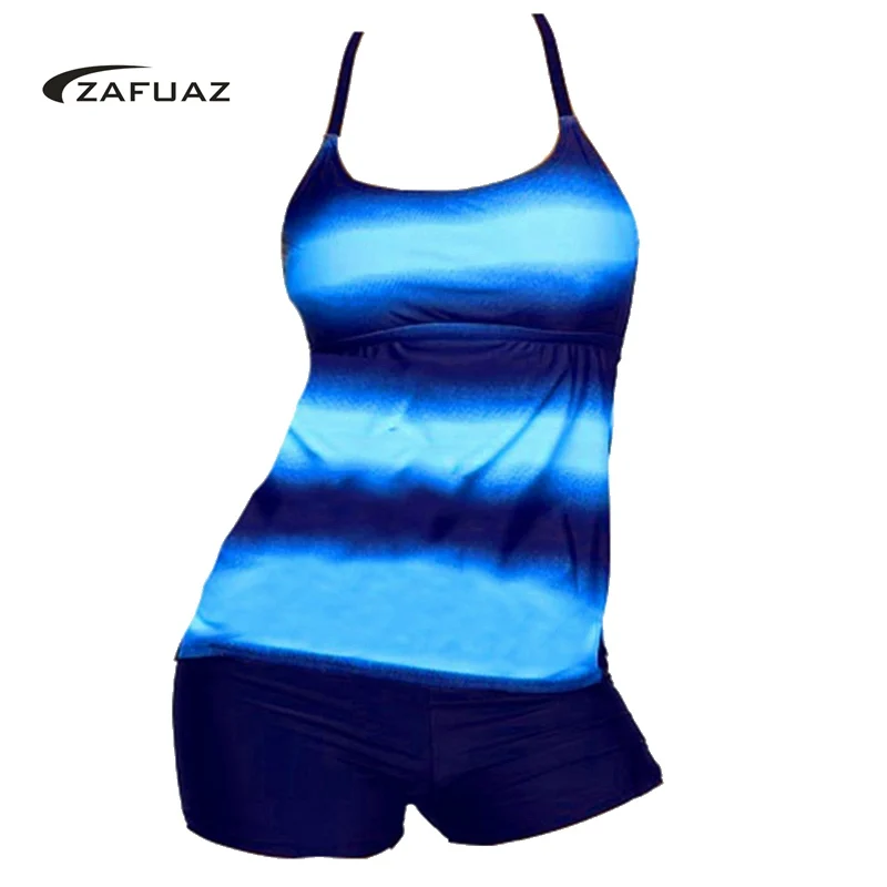 

ZAFUAZ 2018 Push Up Tankini Set Swimsuit Women Swimwear Plus Size Two Piece Print Bathing Suit Beach Wear Maillot De Bain Female