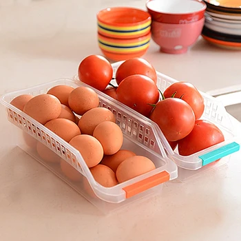 

Doatry Kitchen Storage Collecting Box Plastic Refrigerator Fruit Organiser Rack Utility Food Storage Collect Container Case