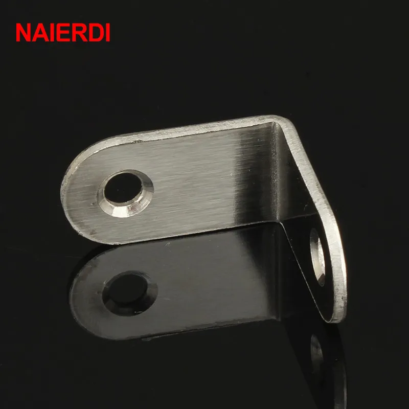

NAIERDI 2PCS 30x30x16mm Practical Stainless Steel Corner Brackets Joint Fastening Right Angle 2MM Thickened Furniture Bracket