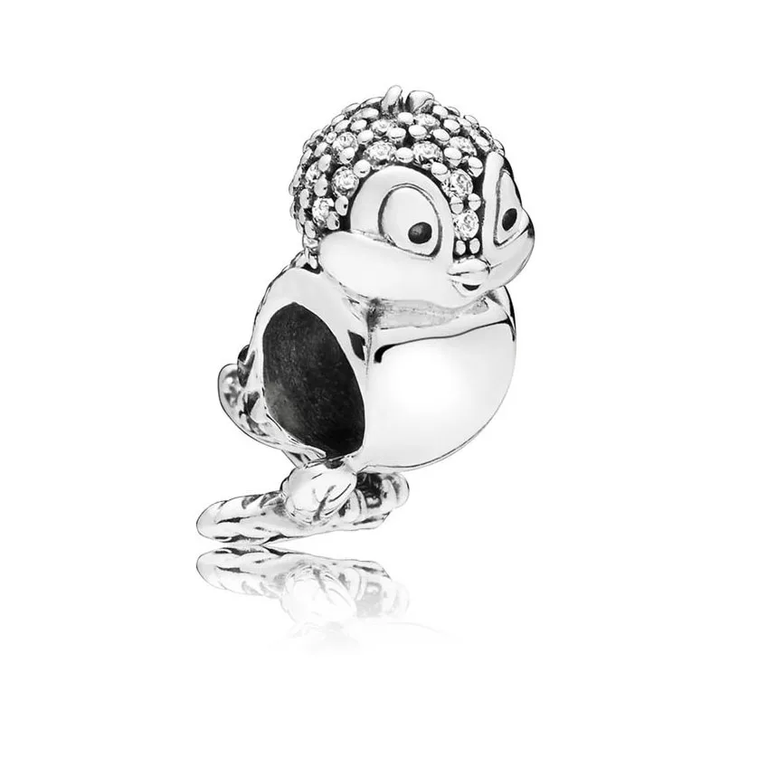 

2018 NEW Snow White's Bird Charm 925 Sterling Silver With zircon Charm Fit Original pandora Bracelet Charm DIY Jewelry