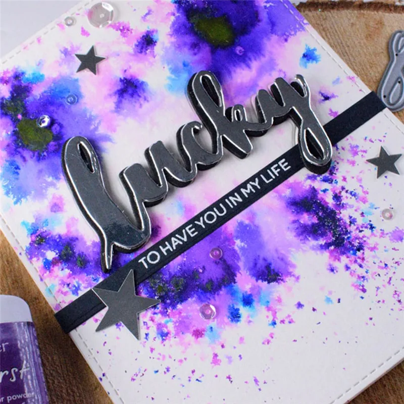 

GJCrafts Letter Dies Lucky Metal Cutting Dies for Craft Dies Scrapbooking Card Making Embossing Die Cut Card Making 2019 NEW