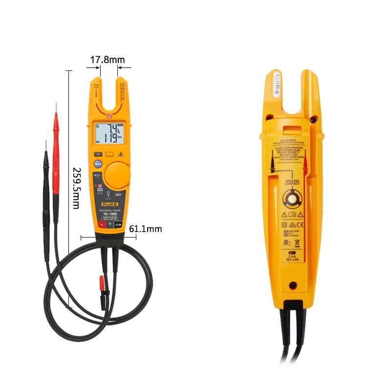 Fluke T6-1000 Non-contact Voltage Clamp Meter Current Digital Clamp Meter Voltage Current Continuity Tester