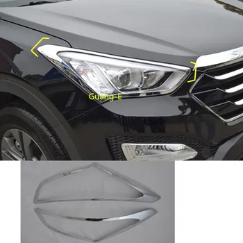 

Car Styling Cover Trim Front Light Head Lamp Frame Parts 2pcs For Hyundai IX45 SantaFe Santa Fe 2013-2018