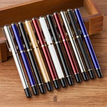 10 шт./партия, рекламный подарок для бизнеса ручка металл, авторучка для подписи, Офисная стальная шариковая ручка