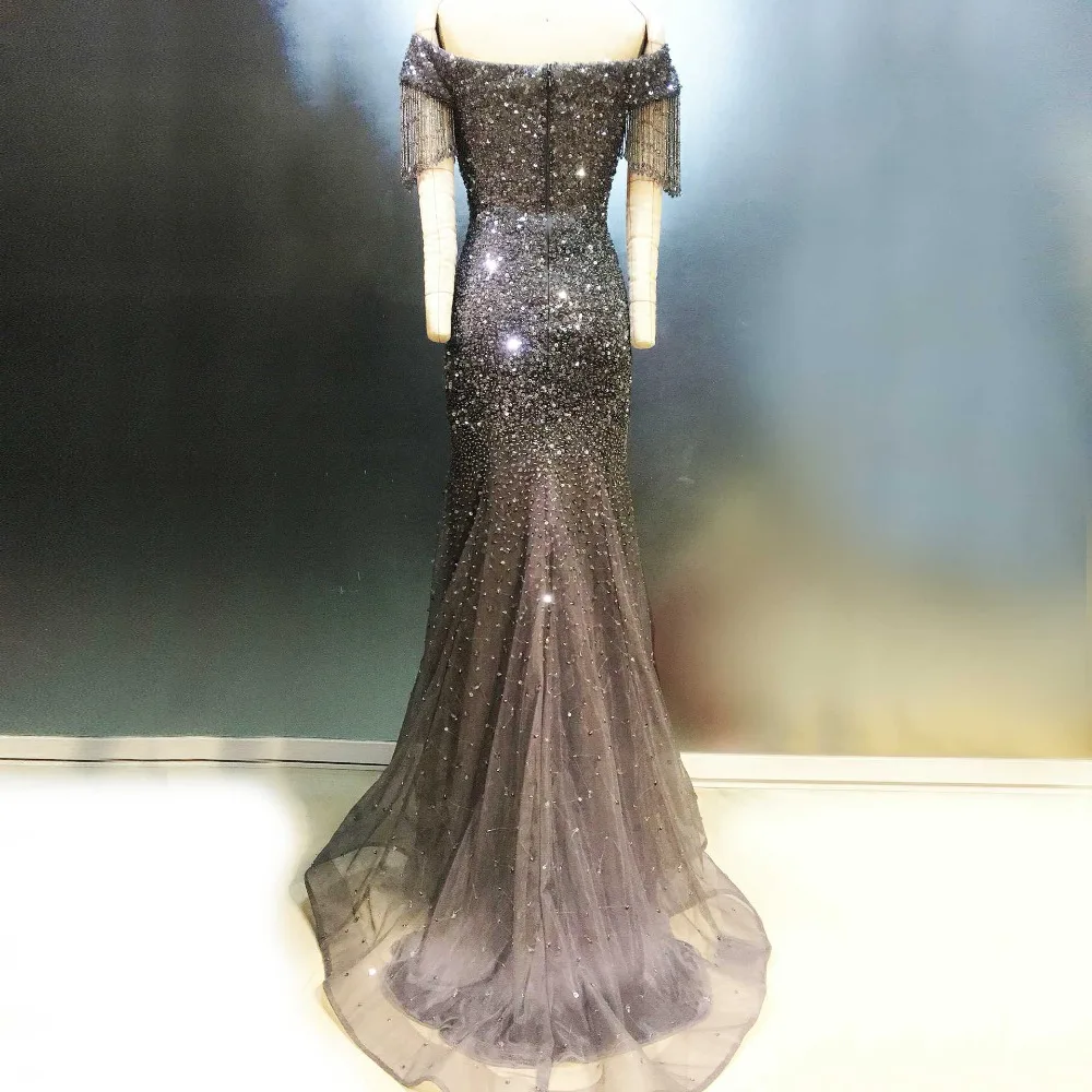 CloverBridal шикарное платье с кисточками, короткими рукавами, Блестками, Бисером, рукавами-крылышками, v-образным вырезом, бордовое торжественное платье длиной до пола цвета шампань