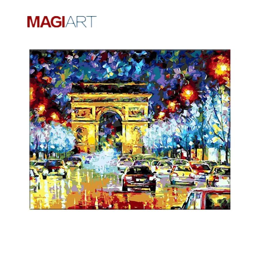 Painting by numbers on canvas,Landscape Triumphal Arch DML034,DIY paint