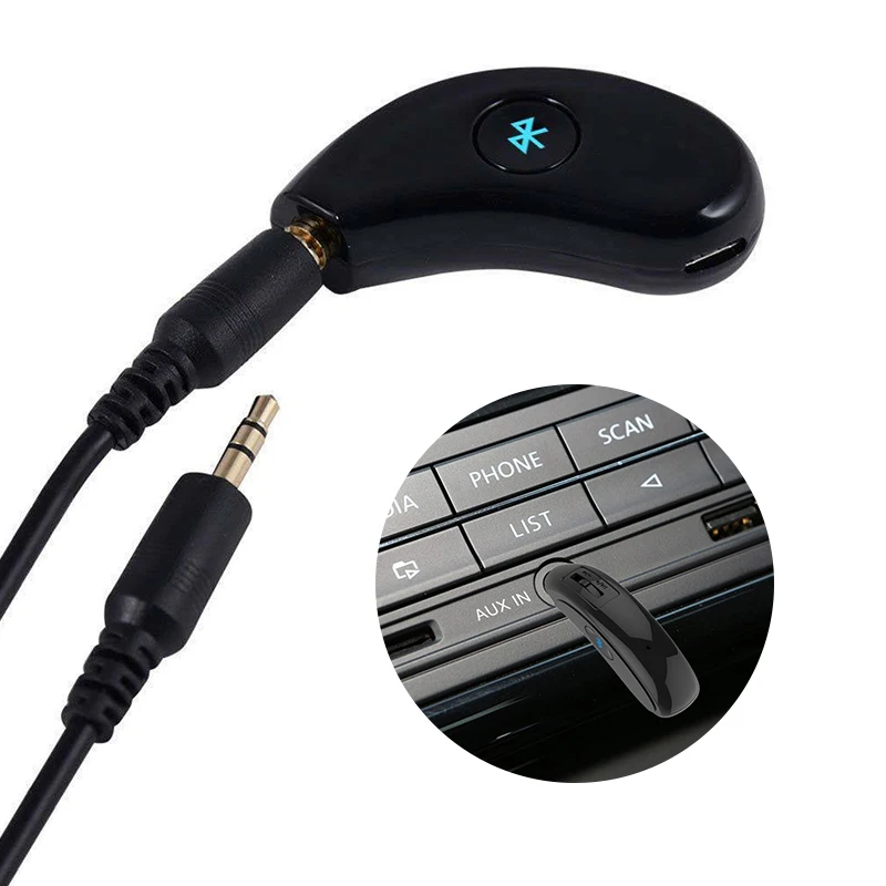 Wireless Bluetooth Receiver 3.5mm Plug Adapter Built in Rechargeable