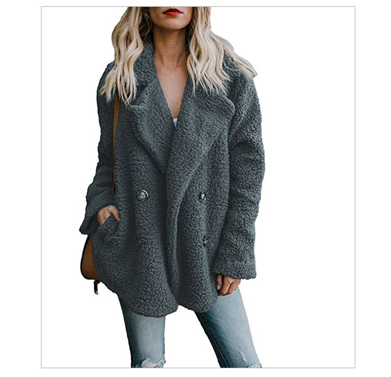 Warm Winter Coat Women Faux Fur Fleece Jacket Casual Woman Long Sleeve Overcoat Fourrure Femme 2018 Plus Size Coats And Jackets (6)