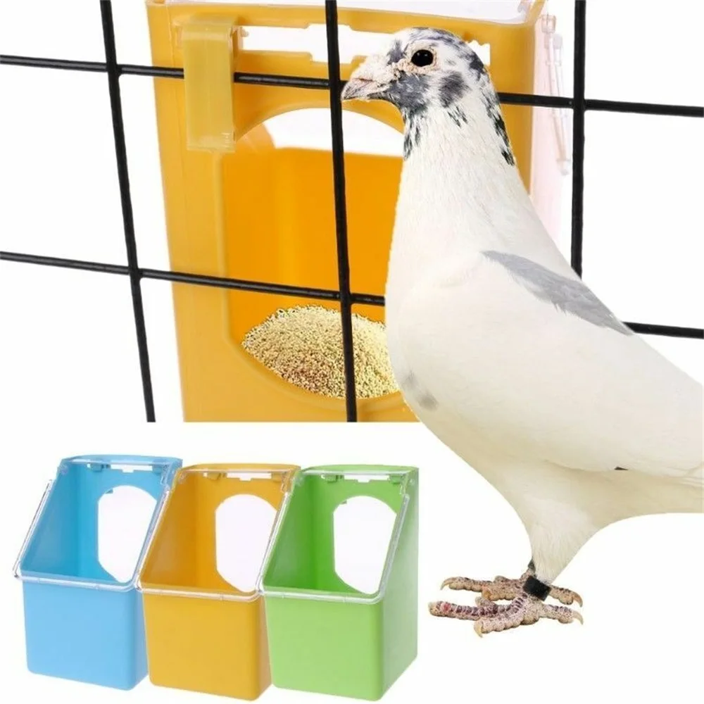 

Bird Pigeons Cage Dispenser Hanging Feeding Box Parrot Water Feeder Hanging Drinker Pot Food Container Budgie Pet Supplies