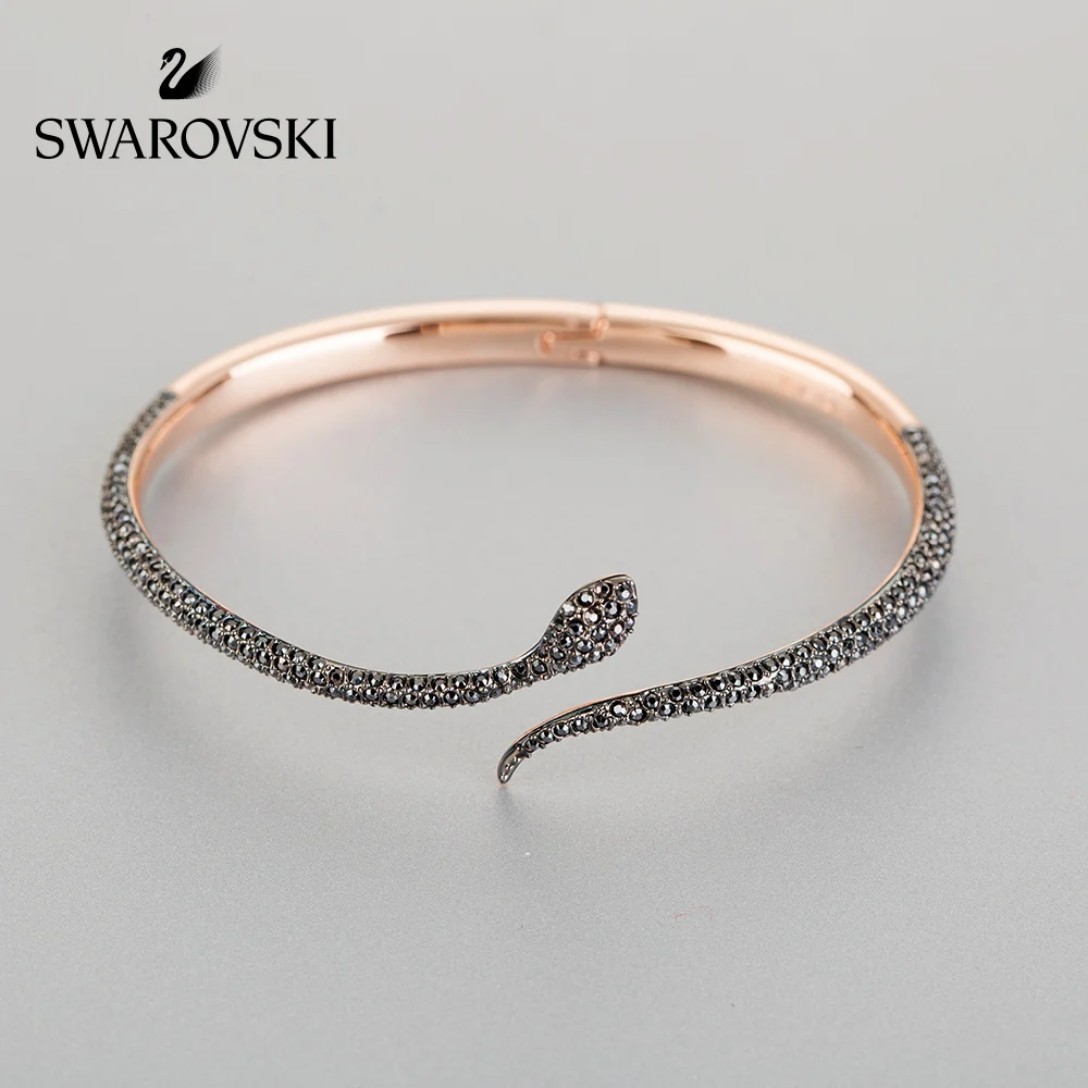 

Original Genuine Swarovski LESLIE Rose gold mysterious serpentine bracelet wrist ornament women crystal jewelry 5409194