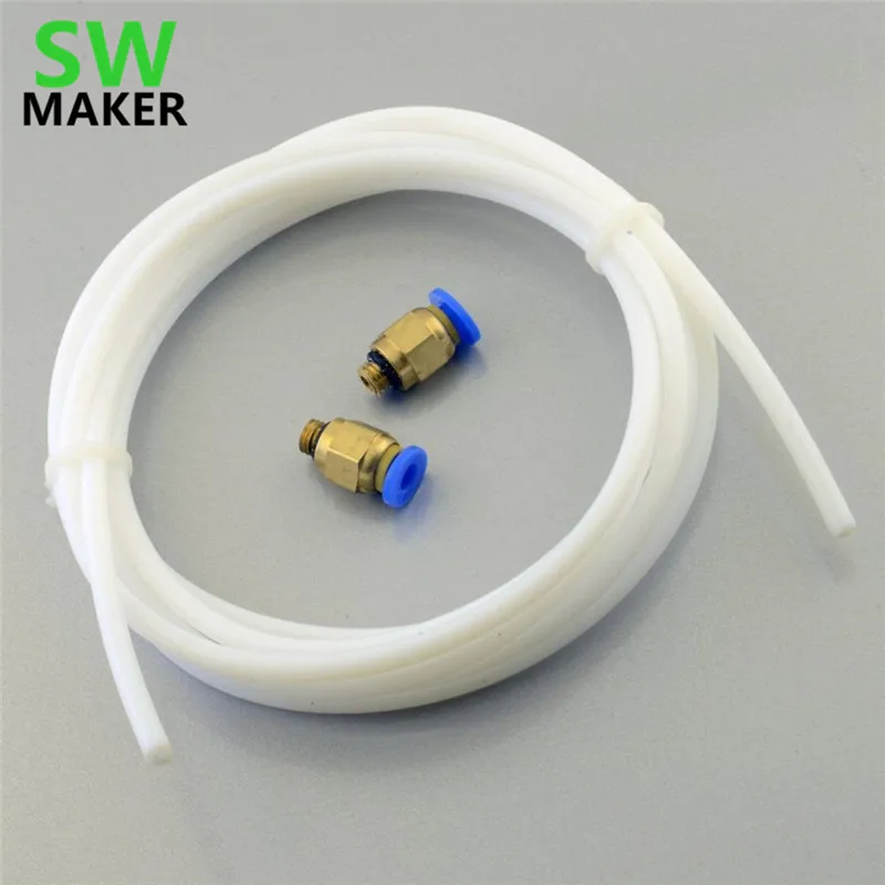 2 метра ПТФЭ трубки + x фотофитинги для 3D принтера RepRap Bowden Hotend 1 75 мм Быстрая