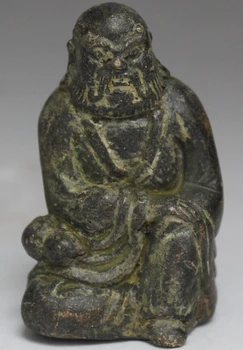 

7CM Old Chinese Buddhism Bronze Seat Arhat Damo Bodhidharma Dharma Buddha Statue