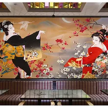 Японская суши кухня магазин обои ресторан отель тема посылка фреска фон стены 3d японские обои с изображением девушек