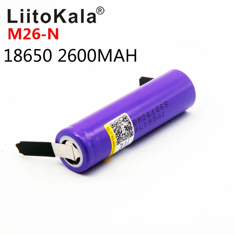 Liitokala 100% оригинальный M26 2600 мАч 10A 18650 литий ионный перезаряжаемый аккумулятор