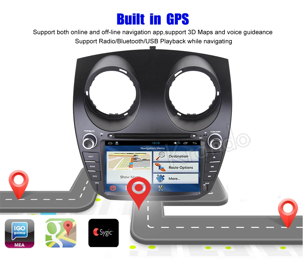 Sale Krando 7" Android 7.1 car audio radio navigation multimedia system for BYD F0 gps dvd entertainment player WIFI 3G DAB+ 2