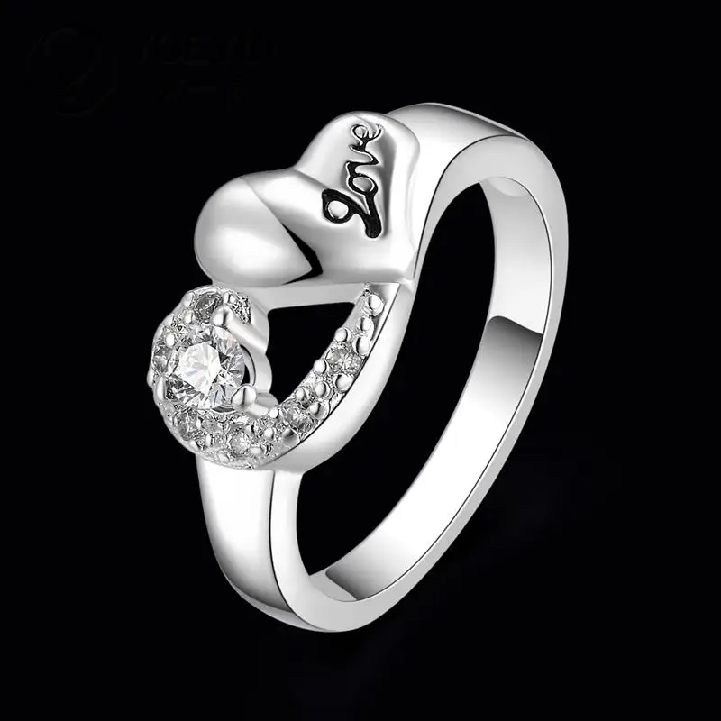 Wedding Rings Silver Plated Heart-shaped Temperament Women Rings Hot Sale