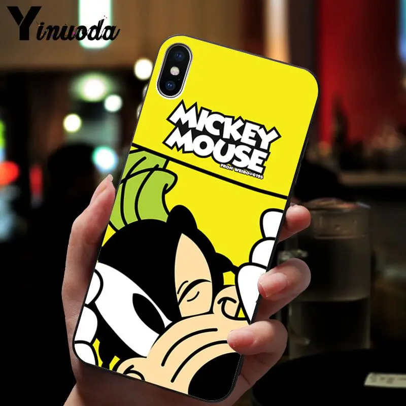 Yinuoda لطيف الكرتون ميكي ماوس جديد شخصية لينة غطاء حالة ل أبل فون 8 7 6 6 S زائد X XS ماكس 5 5 S SE XR الهواتف المحمولة