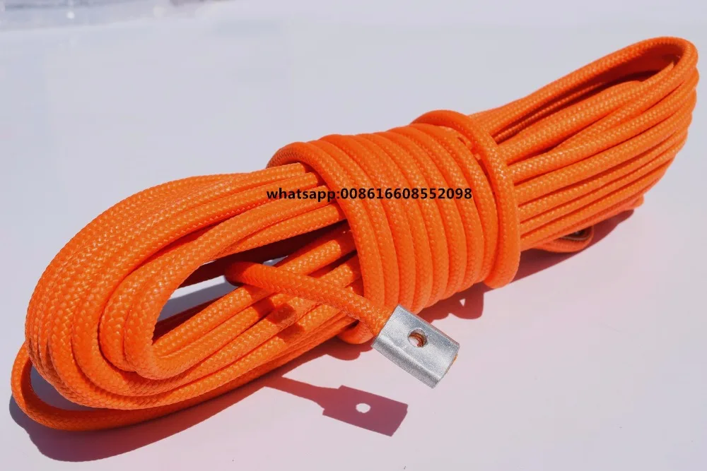 6 ملليمتر * 15 متر البرتقال مزدوج مضفر الاصطناعية ونش حبل ، atv الونش الخط ، uhmwpe كور مع uhmwpe حبل jacklet للسباقات