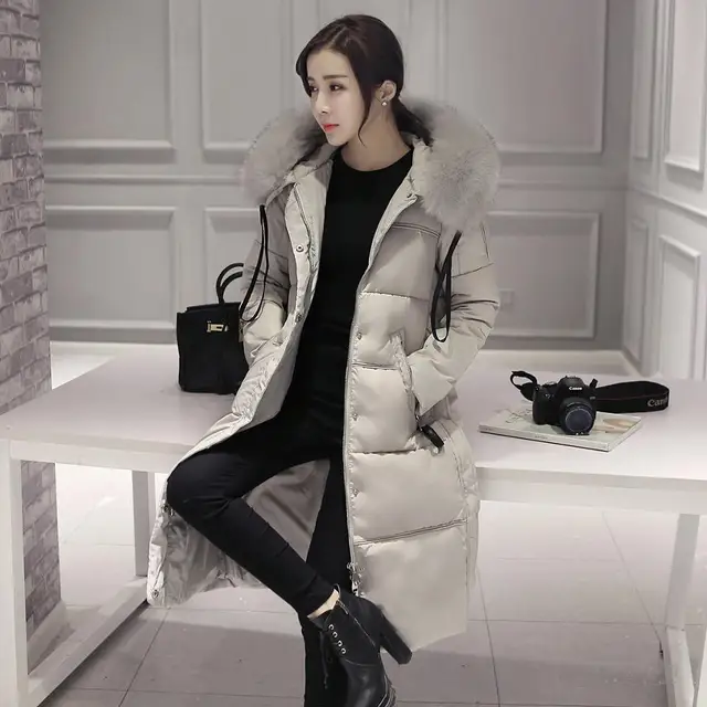 Cheap Winter New Korean Style Coat Big Size Long Section Of Thick Padded Nagymaros Collar Down Cotton Paarka Women JM8875125