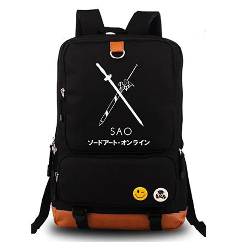 Fashion Schoolbags Sword Art Online SAO Cosplay Casual Kids Women Men Shoulder School Book Bags Mochila Escolar Rucksack Fashion Schoolbags Sword Art Online SAO Cosplay Casual Kids Women Men Shoulder School Book Bags Mochila Escolar Rucksack