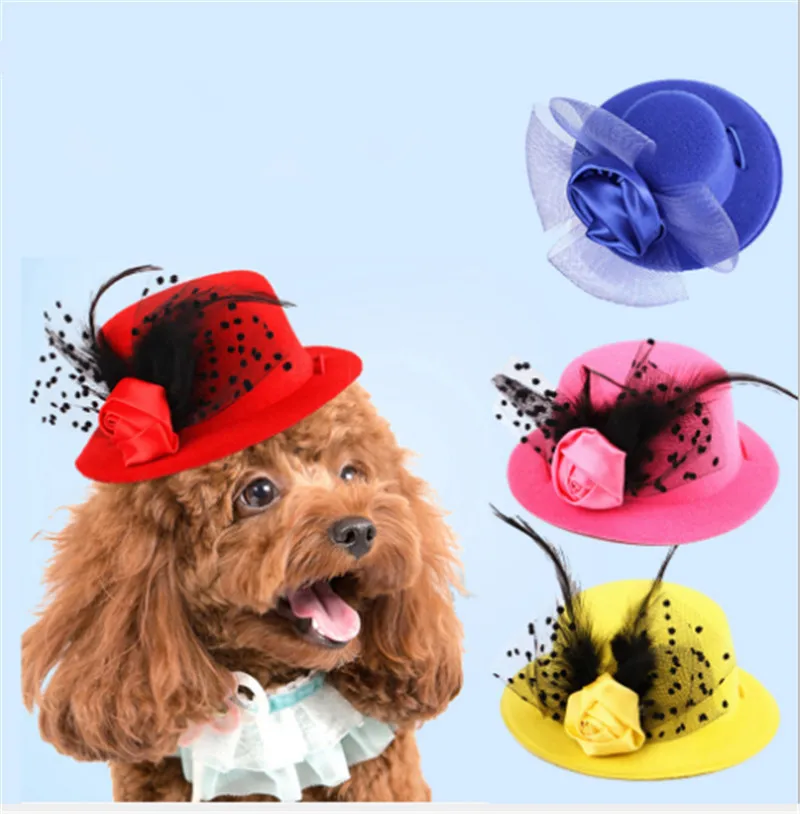 Pet European-style hat Ladies Hat Dog Gentleman Cat Headgear For Parties 190101-19 | Дом и сад