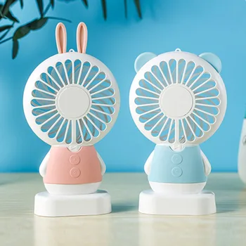

Mini Electric Luminescent Fan Exquisite Rabbit Lantern Portable Fan Lamp Handheld Home Outdoor Indoor Summer Night Light
