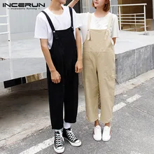 INCERUN комбинезон Пара мужчин и женщин оснастки комбинезон Корейская версия девять очков повседневные брюки уличная комбинезоны