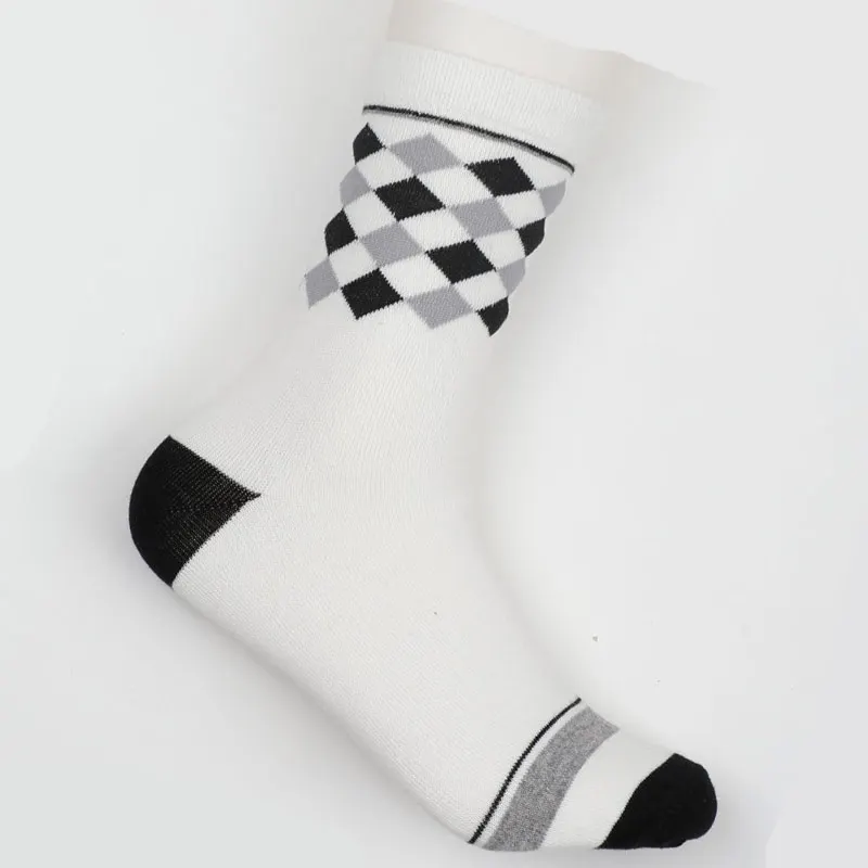 Мужские хлопковые носки с изображением британского флага, Аргайла и звезд, брендовые дизайнерские носки Harajuku с фиксированным механизмом, смешные художественные носки