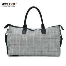 Wellvo клетчатые женские дорожные сумки Оксфорд багажная сумка вещевой сумки для мужчин Большая вместительная сумка дорожные сумки с кубиками XA11ZC