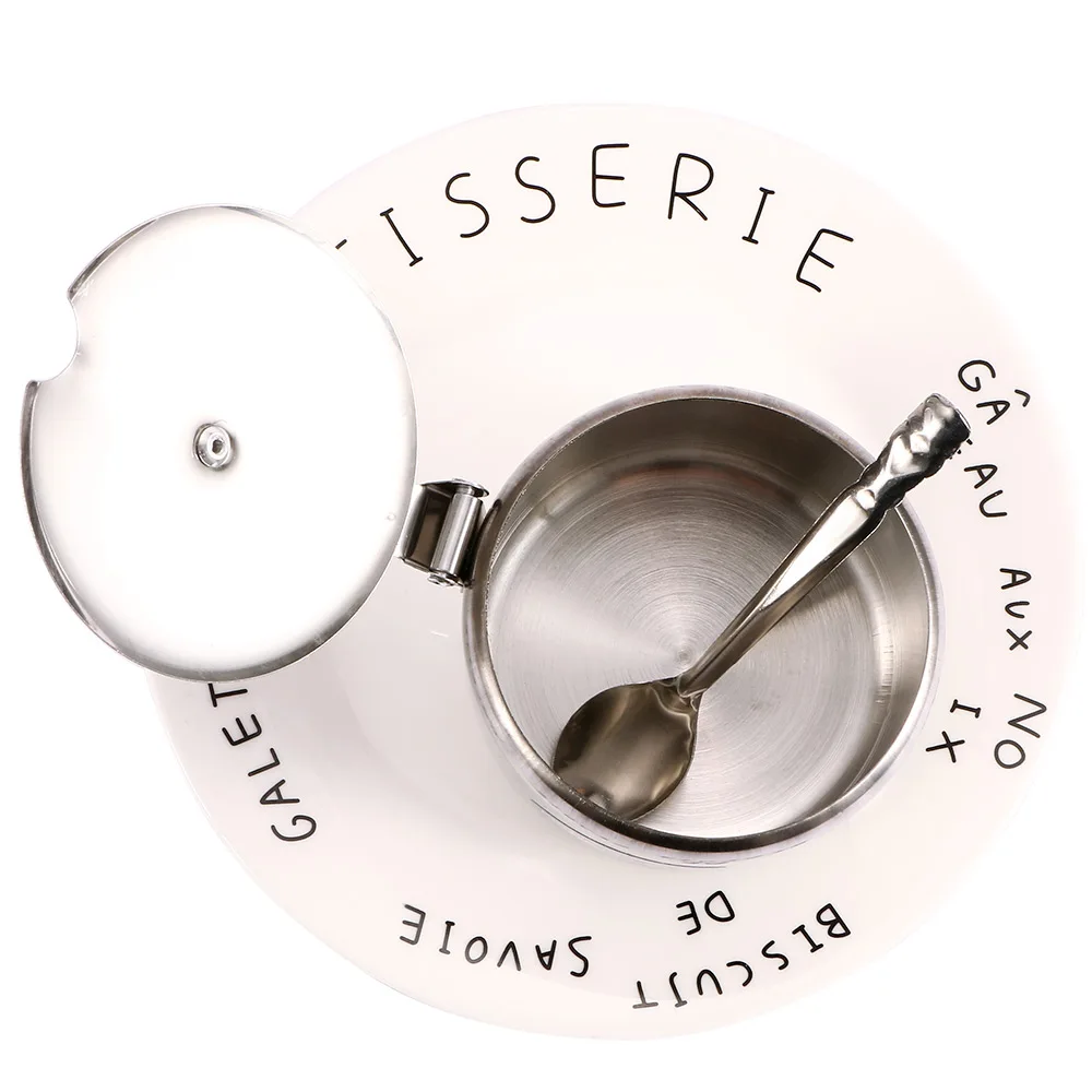 Mini Stainless Steel Kichen Salt Storage Pot Jars Tea Sauces Coffee Jam Storage Pot with Lid Spoon Mini Stainless Steel Kichen Salt Storage Pot Jars Tea Sauces Coffee Jam Storage Pot with Lid Spoon