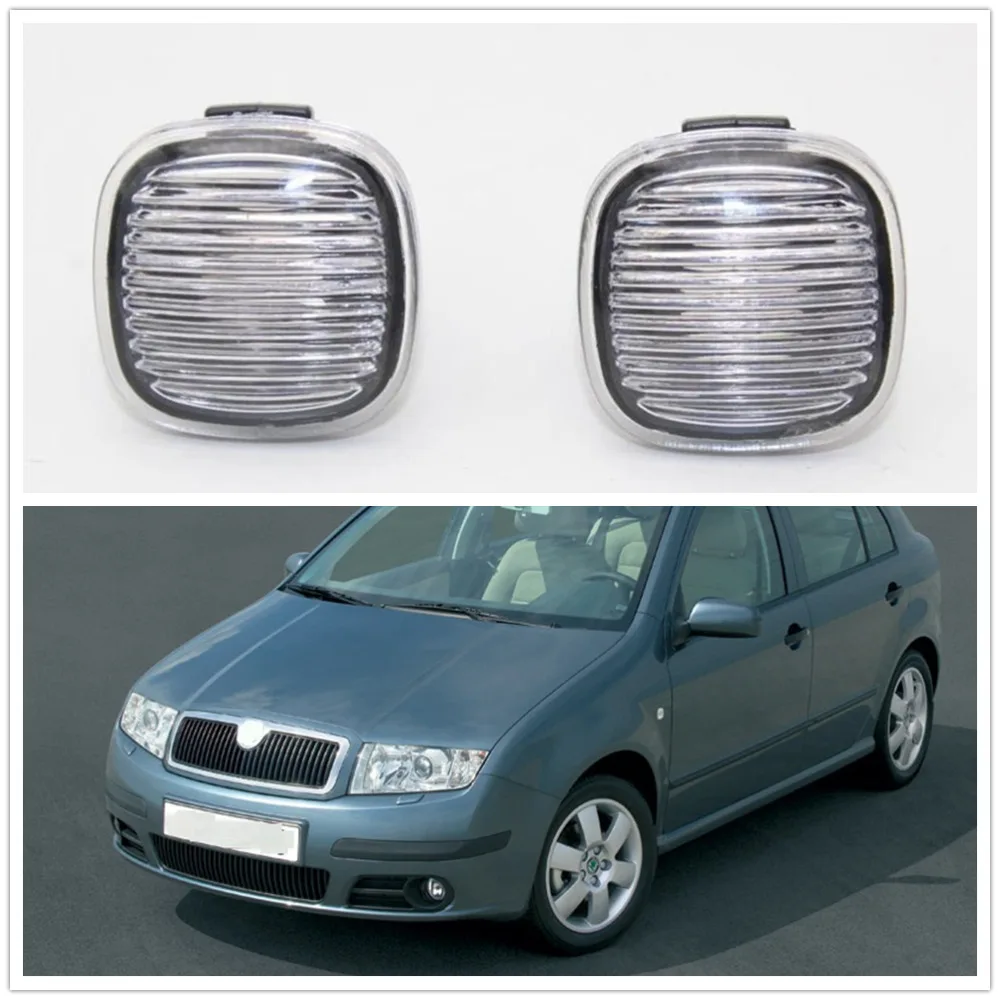 

2pcs For Skoda Fabia MK1 2005 2006 2007 2008 Car-Styling Side Marker Turn Signal Light Lamp Indicator Repeater