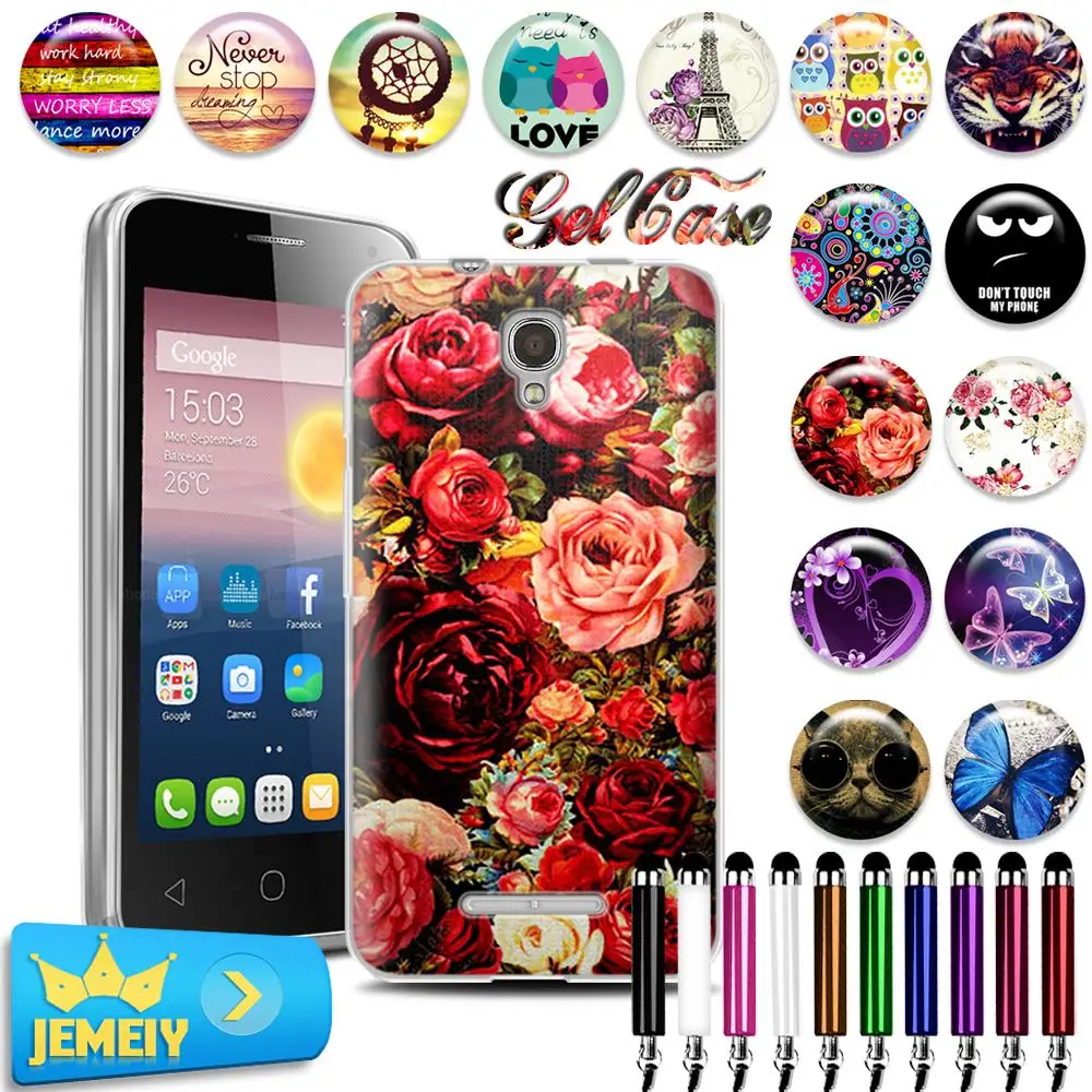 Alcatel pixi 5010D Alcatel One Touch Pixi First 4024D Pixi 3 4 Idol 3 4 2 mini 4S Case Back Cover Soft Silicone Tempered Glasses