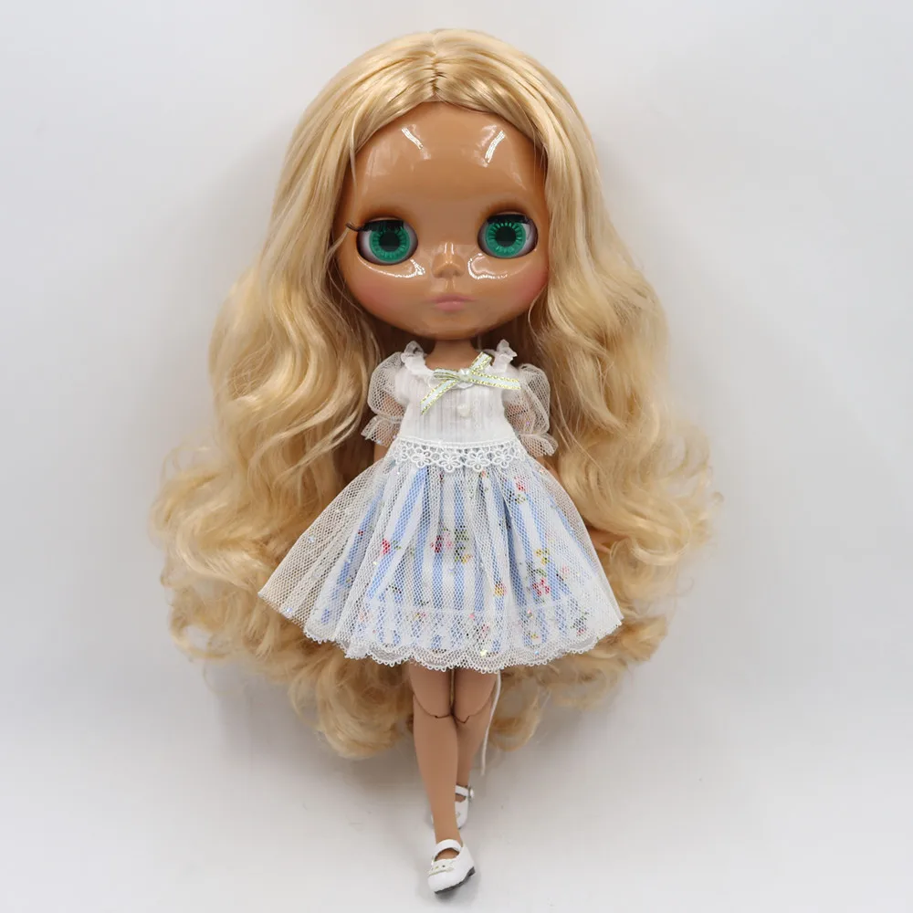 suit 2 Ледяная фабрика blyth Кукла № BL340 30 см Индивидуальная голая кукла с матовым лицом темная кожа шарнир тело для 1/6 BJD обувь для кукол - Цвет: suit 2