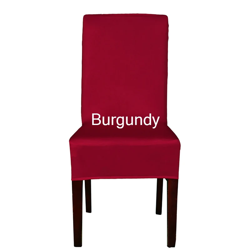 1 шт. чехлы для стульев из лайкры, полиэстера и спандекса, эластичные чехлы для стульев Tissu для винтажного домашнего декора, 20 цветов, одноцветные чехлы для стульев - Цвет: Burgundy