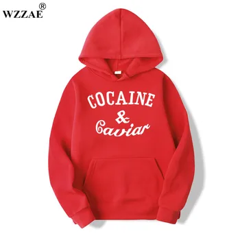 

WZZAE 2018 New Cocaine Caviar Hoodies Men Hip Hop Hoodies Sweatshirts Fashion New Design Men's Casual Brand Clothing Size S-XXXL