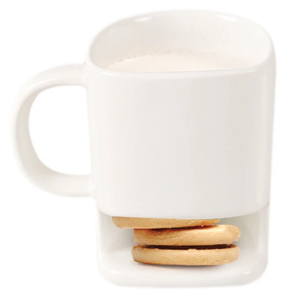1PC 8.8oz Dunk Mug Ceramic Cookies Mug Cookie Coffee Mug Cup with Biscuit Pocket Holderin Mugs