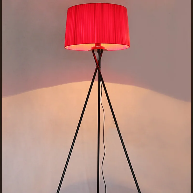 red tripod floor lamp