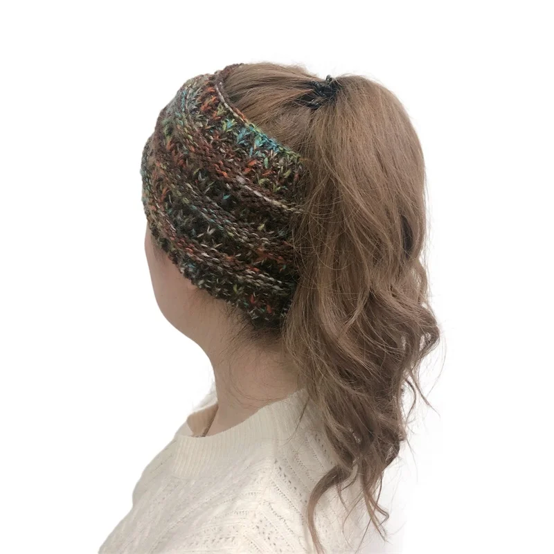 New Headwear Knitted Crochet Headband Turban Winter Ear Warmer Headwrap Elastic Hair Band for Women's Wide Hair Accessories