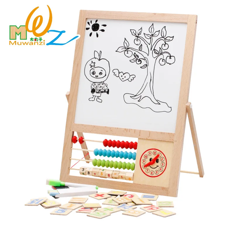 Infant Shining Children s font b Drawing b font Board Wooden Jigsaw Puzzle Double sided Magnetic