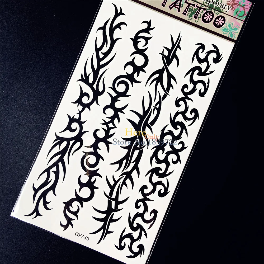 Noir épines Henné Bracelet Temporaire Tatouage Autocollants