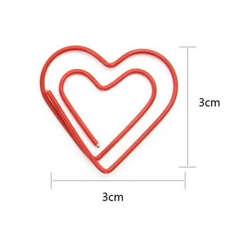 

FangNymph 10Pcs/pack Beautiful Love Heart Paper Clip Metal Material Bookmarks for Book Stationery School Office Supplies