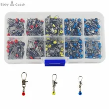 150 шт. Малый стиль пластиковая головка рыболовный шарнир с замковое соединение Поплавковый стопор соленая вода рыболовный Поворотный соединитель набор с коробкой