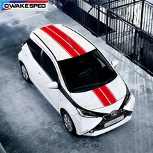 Sport Stripes Whole Body Sticker Car Hood Roof Tail Decor Vinyl Decals Racing Styling Auto Accessories For Toyota AYGO matt color change vinyl film car wraps hood roof whole body stickers decal with air bubble car styling automobiles accessories