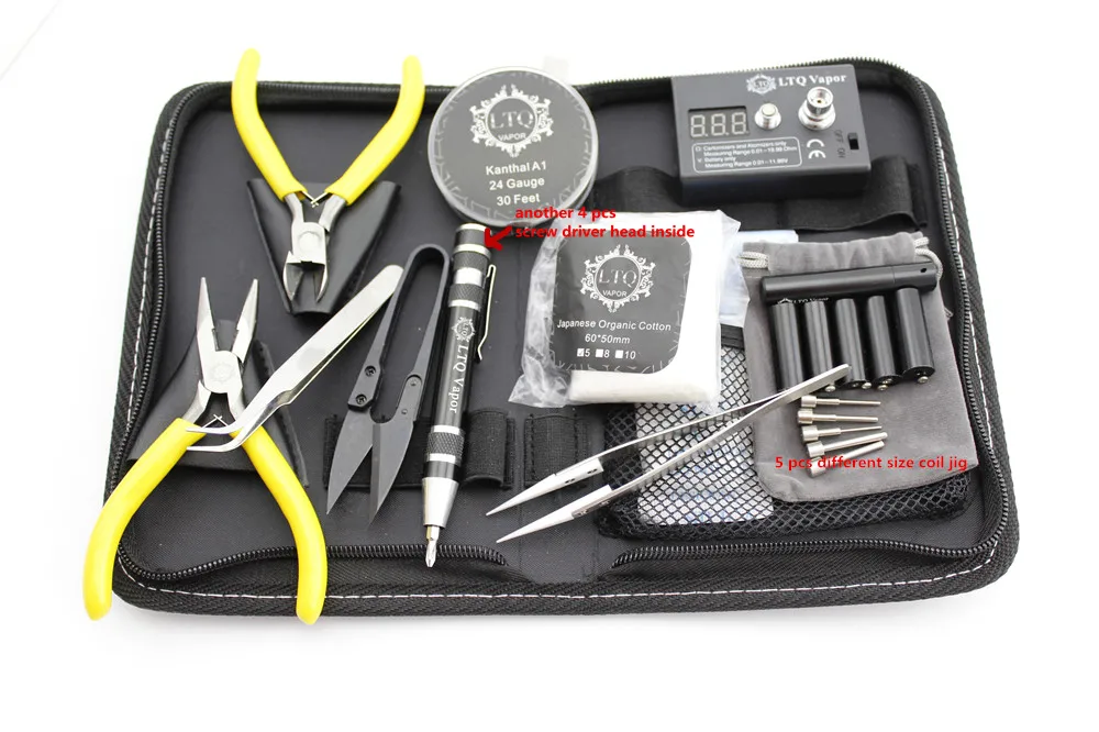 Vape Rda Rta Coil Jig Tool DIY Kit Include Ohm Meter Wire Cotton