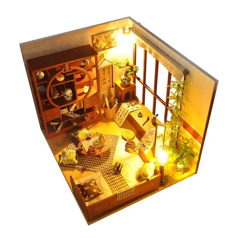 

DIY Doll House Wooden Hand-made Building Model Kid Puzzle Toy Birthday Gift