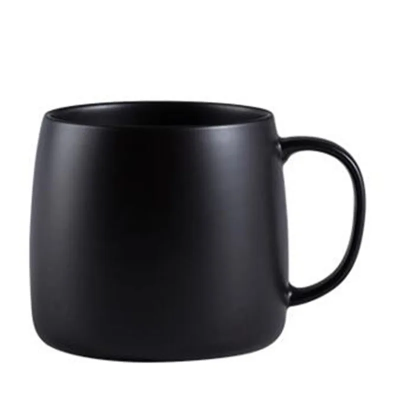 1 х модный стиль керамическая 450 мл кофейная чашка для питьевой воды с ручкой нордическая матовая чашка кружки - Цвет: black