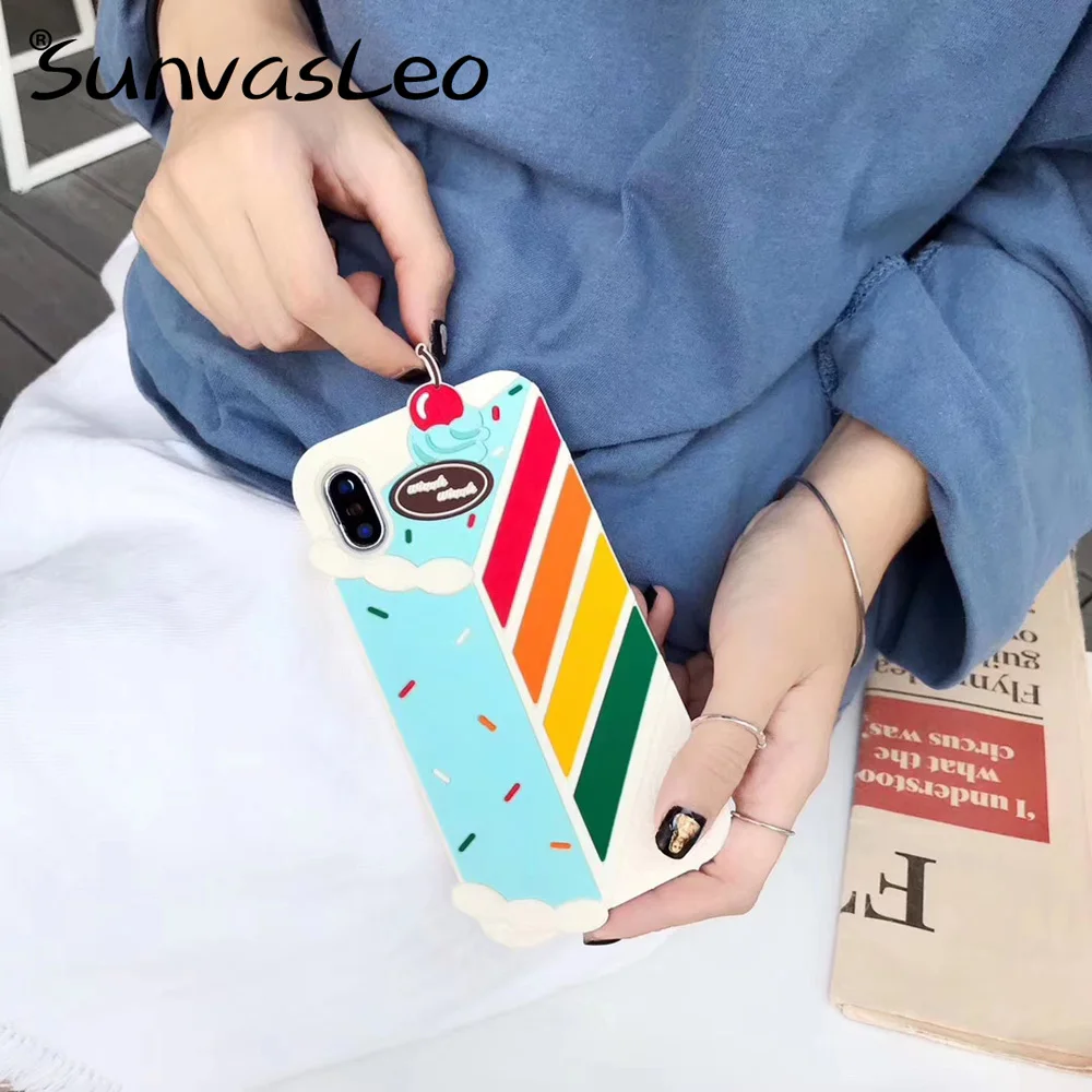 Для iPhone 6 6s 7 8 Plus X XS XR XS Max 3D мороженое и пульт дистанционного управления мультяшный Мягкий силиконовый чехол анти-капля задняя крышка телефона