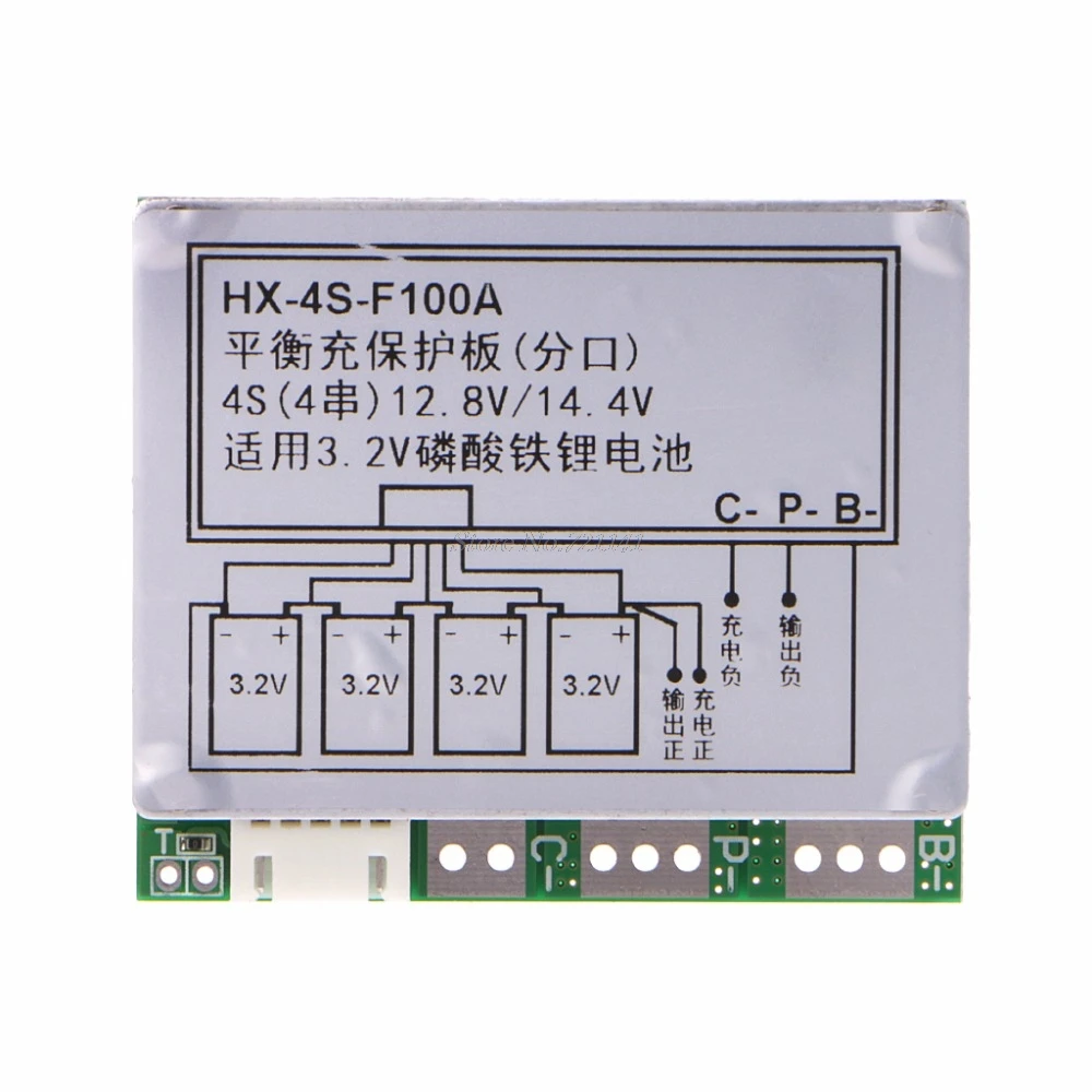 4S 100A с балансом 3,2 В LiFePo4 срок службы 18650 батарея ячеек PCB плата защиты bms